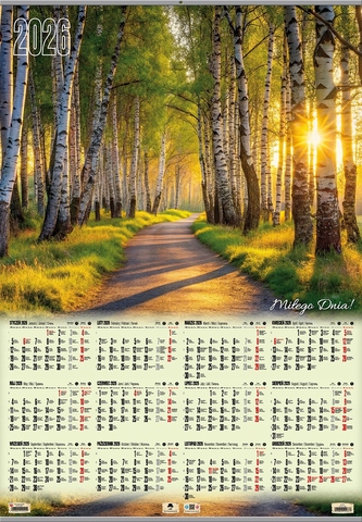 Kalendarz 2026 plakatowy B1 z listwą Las KP-B1 V.12