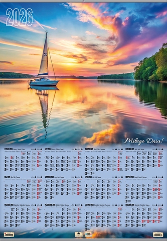 Kalendarz 2026 plakatowy B1 z listwą Żaglówka KP-B1 Vp.13