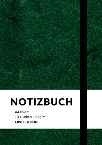 Notizbuch A4 liniert grün - 100 Seiten Soft Cover - FSC Papier