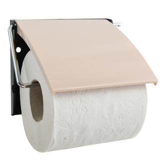 MSV držák na toaletní papír COVER ROLL, s krytem, béžový, ocel