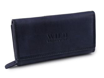 Dámská kožená peněženka 9,5x17 cm - 1 ks - 1 modrá tmavá