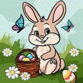 Malowanie po numerach - Koszyk wielkanocny 30x30cm