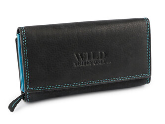 Dámská kožená peněženka 9,5x17 cm - 1 ks - 5 černá tyrkys