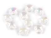 Plastové korálky s AB efektem hvězda Ø18 mm - 10 ks - 1 bílá