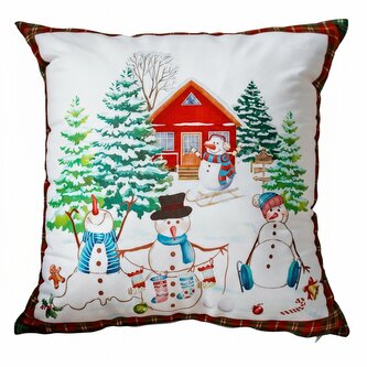 Vánoční polštář SNOWMANS FAMILY 40x40 cm Mybesthome