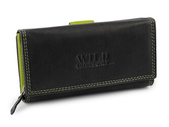 Dámská kožená peněženka 9,5x17 cm - 1 ks - 4 černá zelená
