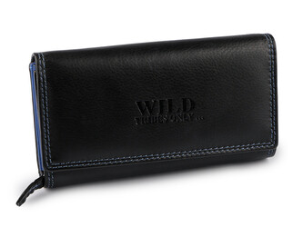 Dámská kožená peněženka 9,5x17 cm - 1 ks - 6 černá modrá