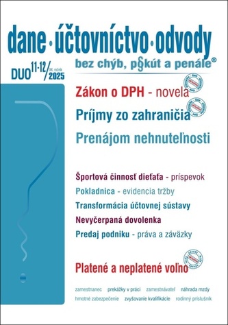 DUO 11-12/2025  – Dane, účtovníctvo, odvody bez chýb, pokút a penále