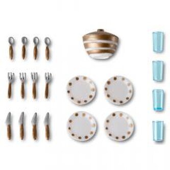 Zastawa obiadowa do domku dla lalek