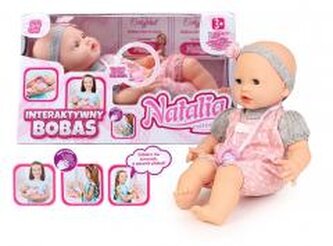 Lalka Natalia bobas mimiczny ze smoczkiem 41cm