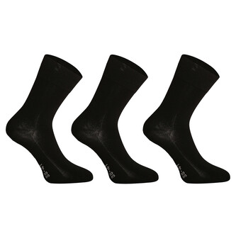 3PACK ponožky Gino bambusové bezešvé černé (82003) XL