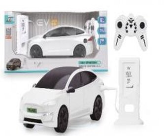 Auto RC ze stacją do ładowania białe