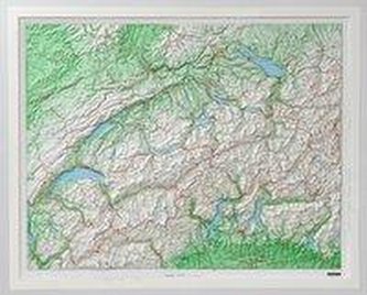 Kunststoffrelief Schweiz 1 : 500 000. Weiß Holz