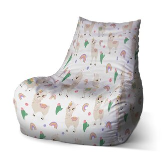 Sedací vak Bean Roztomilé lamy: 100 x 90 x 45 cm