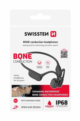 BLUETOOTH SLUCHÁTKA SWISSTEN NA PLAVÁNÍ BONE CONDUCTION