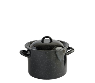 Hrnec s poklicí smalt černý 20cm 5L