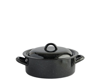 Kastrol s poklicí smalt černý 22 cm 4L