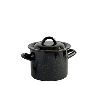 Hrnec s poklicí smalt černý 16cm 2,5L