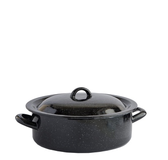 Kastrol s poklicí smalt černý 26 cm 6L
