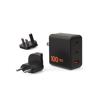 UAG SRGE 100W 3Port ((2)USB-C, (1)USB-A) Wall Charger WW Black