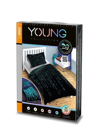 POŚCIEL KPL. MŁODZIEŻOWA 032 MATRIX FLUO 160X200+70X80 BAW.MŁ.