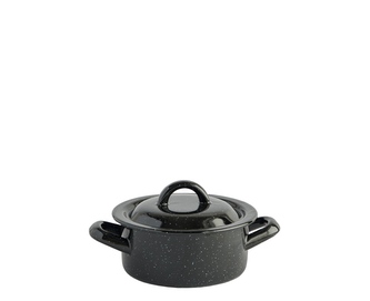 Kastrol s poklicí smalt černý 14 cm 0,8L