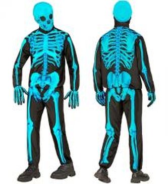 Strój szkielet neonowy niebieski rozm. 158