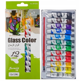 Farbki do szkła 12kolx12ml