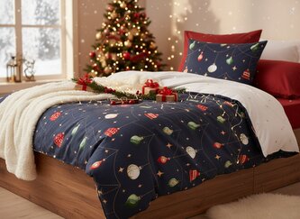 Vánoční mikrovláknové povlečení | PALLINE | s vánočním vzorem | 140x200 + 1*70x80 cm | 759253