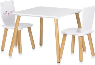CHIPOLINO Dřevěný stolek s židlemi Bear,Kitten