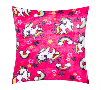 Polštářek ELLÍK - dětský motiv - Růžová,Bílá - 35x40 cm