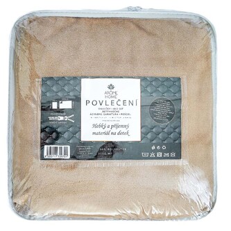 ARÔME HOME Povlečení mikroflanel 140*200 + 70*90, Uni Béžové