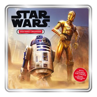 Oficiální nástěnný plánovací kalendář 2026 Star Wars|Hvězdné války se samolepkami (SQ 30,5 x 30,5|61 cm)