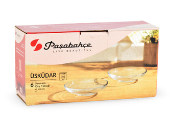 Skleněný podšálek 10 cm - karton 6 ks