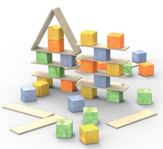 WOODY CUBE Eko-stavebnice 150 dílů v sáčku