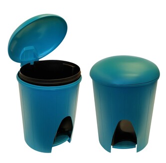 Koš na odpad POLDINO plast 6 l pedál.tyrkysový