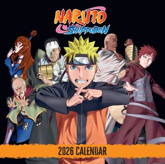 Oficiální nástěnný kalendář 2026 Naruto Shippuden s plakátem (SQ 30,5 x 30,5|61 cm)