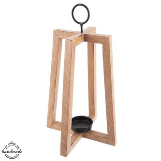 Svícen dřevo/kov MANGO otevřený v. 44 cm