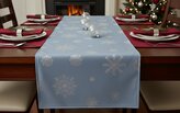 Vánoční ubrus - běhoun na stůl SNOWFLAKE světle modrá 40x140 cm Mybesthome