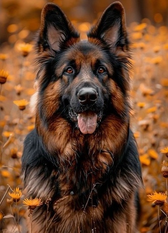 Diamantový obrázek Pes Německý ovčák 30 x 40 cm