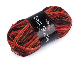 Pletací příze Best Socks samovzorovací / ponožkovka 100 g - 1 ks - 3 (7316) bordó sv.