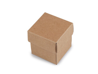 Krabička na šperky 4x4 cm - 12 ks - hnědá přírodní