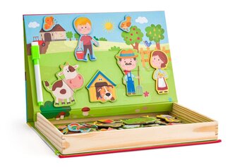 Dřevěná magnetická skládačka Farma; dřevo, magnet