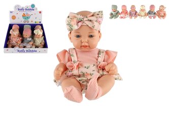 Panenka/miminko plast pevné tělo 26cm mix druhů 6ks v boxu