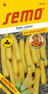Tykev cuketa - Sunstripe F1 žlutá s b. pruhy  10s - série JAZÝČKY