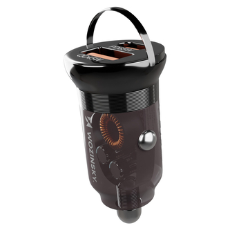 Wozinsky Ładowarka 65W samochodowa USB-C PD 65W / USB-A  45W QC 3.0 - czarna