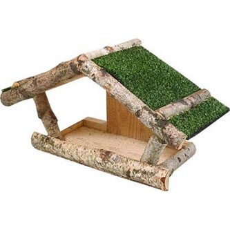 Krmítko pro ptactvo 30 x 17 x 16 cm, na zeď, tráva