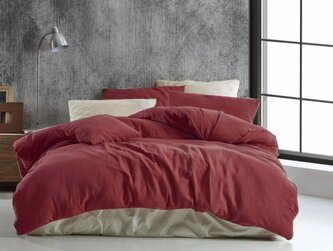 Francouzské mušelínové povlečení 200x200, 70x90cm vínové