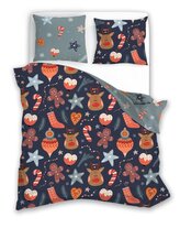 POŚCIEL KPL.220X200+2x70X80 HOLLY JOLLY 007 MIKROFIBRA SATYNOWA