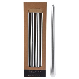 Stolní svíčky stříbrné 30cm 4ks